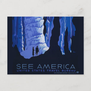 Höhlenweg Vintage Travel Poster Postkarte
