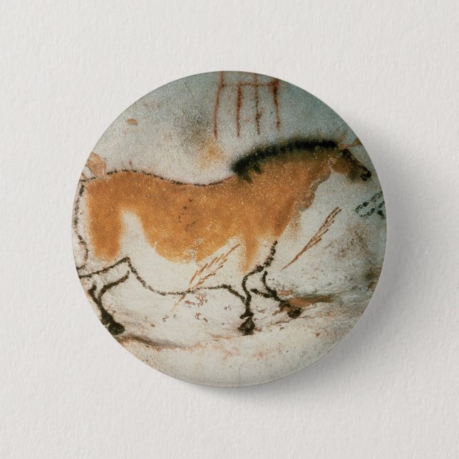 Höhlenzeichnungen Lascaux Französische prähistoris Button (Vorderseite)