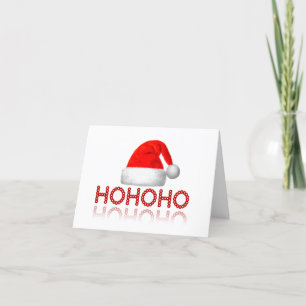 HoHo Einfache Weihnachtsmannmütze Red White Feiertagskarte