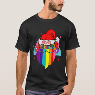 Hoho Homo Gay Weihnachtsfeier Weihnachtsmannmütze  T-Shirt