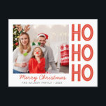 HoHo Weihnachts-Familie Foto-Karte Custom Feiertagspostkarte<br><div class="desc">Minimaler Pastellplatz Familienurlaub Postkarte</div>