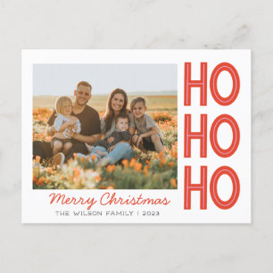HoHoHo Carte photo de famille de Noël personnalisé