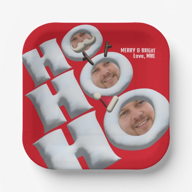 HOHOHOHO! Das bin ich! Feiertagsparty Pappteller (Vorderseite)