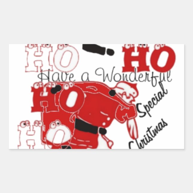 HOHOHOHO haben ein wunderbares Weihnachten mit Dan Rechteckiger Aufkleber (Vorderseite)