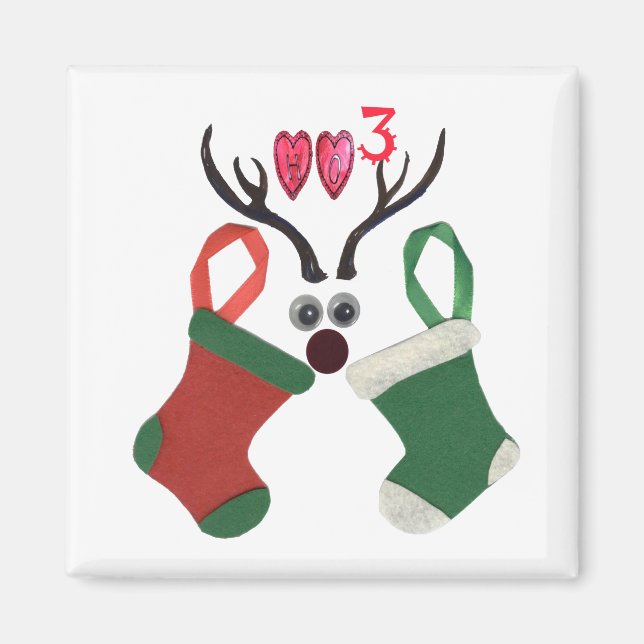 HOHOHOHO! Ich wünsche Ihnen einen schönen Weihnach Magnet (Vorne)