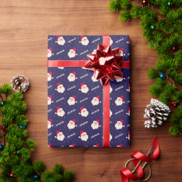 HOHOHOHO Santa Claus auf dem Navy Blue Geschenkpapier