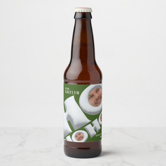 HOHOHOHO! Schaffen Sie sich Ihr eigenes Geschenket Bierflaschenetikett (Vorderseite)