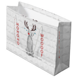 HOHOHOWOOOF WEIMARANER GESCHENK-TASCHE GROßE GESCHENKTÜTE