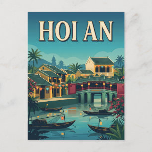 Hoi An Vietnam Vintage Reiseposter Postkarte