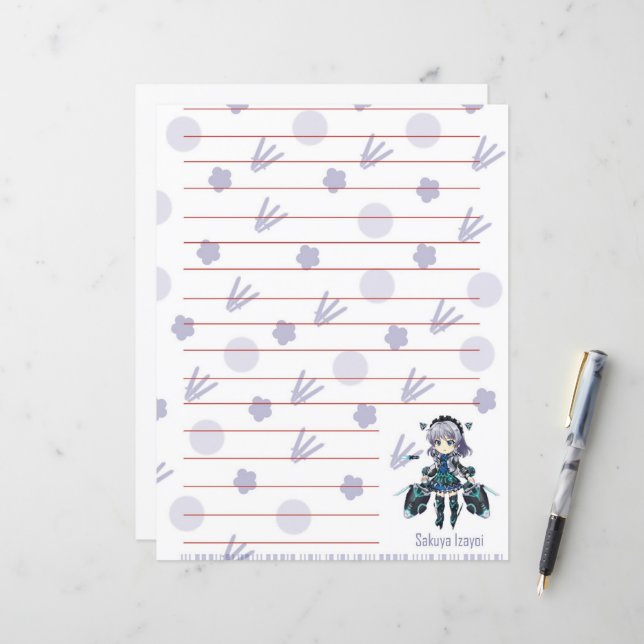 Hoja Sakuya Izayoi TOUHOU LOSTWORD (Vorderseite/Rückseite Beispiel)