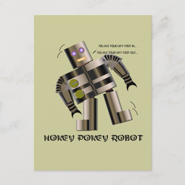 Hokey Pokey Robot Postkarte (Vorderseite)
