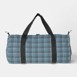 Hoki Blau und Shuttle Grau Kariert Duffle Bag