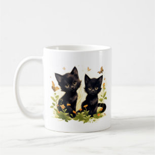 Hoki & Koki Chatons noirs dans le jardin Mug