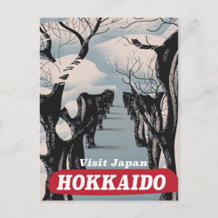 Hokkaido Japanisches Vintages Reiseplakat Postkarte