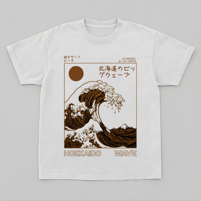 Hokkaido Wave T-Shirt – Vintage Japanese Surf Art (Von Creator hochgeladen)