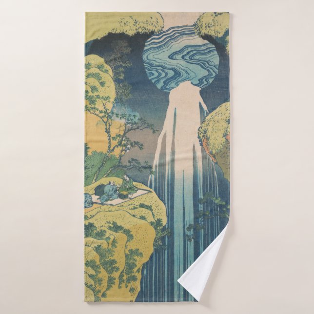 Hokusai Amida Falls Japan Wasserfall Badhandtuch Set (Badehandtuch)