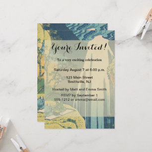 Hokusai Amida Falls Japan Wasserfall Einladung