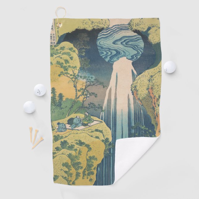 Hokusai Amida Falls Japan Wasserfall Golfhandtuch (Insitu)