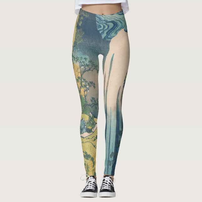 Hokusai Amida Falls Japan Wasserfall Leggings (Vorderseite)
