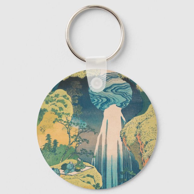 Hokusai Amida Falls Japan Wasserfall Schlüsselanhänger (Vorderseite)