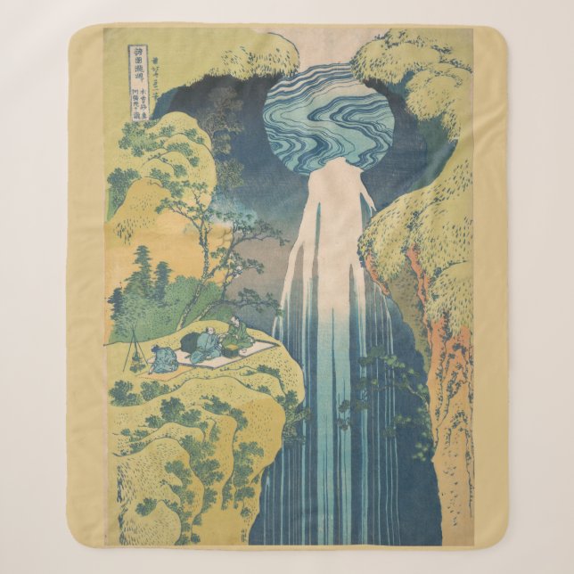 Hokusai Amida Falls Japan Wasserfall Sherpadecke (Vorderseite)