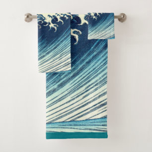Hokusai Big Wave Japan japanische Kunst Badhandtuch Set