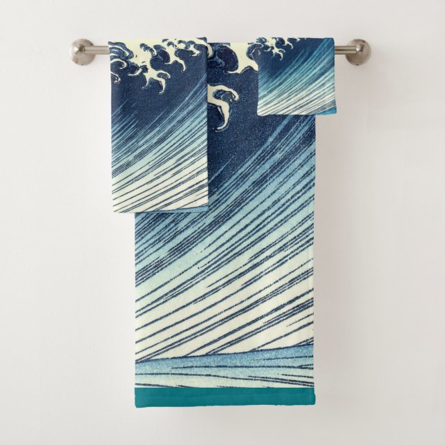 Hokusai Big Wave Japan japanische Kunst Badhandtuch Set (Insitu)