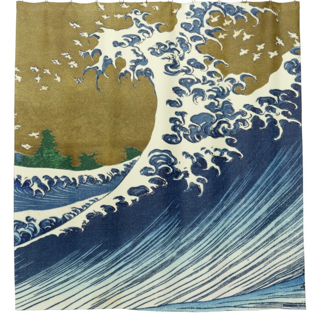 Hokusai Big Wave Japan japanische Kunst Duschvorhang (Vorderseite)