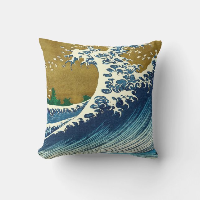 Hokusai Big Wave Japan japanische Kunst Kissen (Vorderseite)
