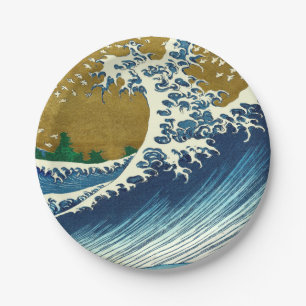 Hokusai Big Wave Japan japanische Kunst Pappteller