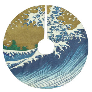 Hokusai Big Wave Japan japanische Kunst Polyester Weihnachtsbaumdecke