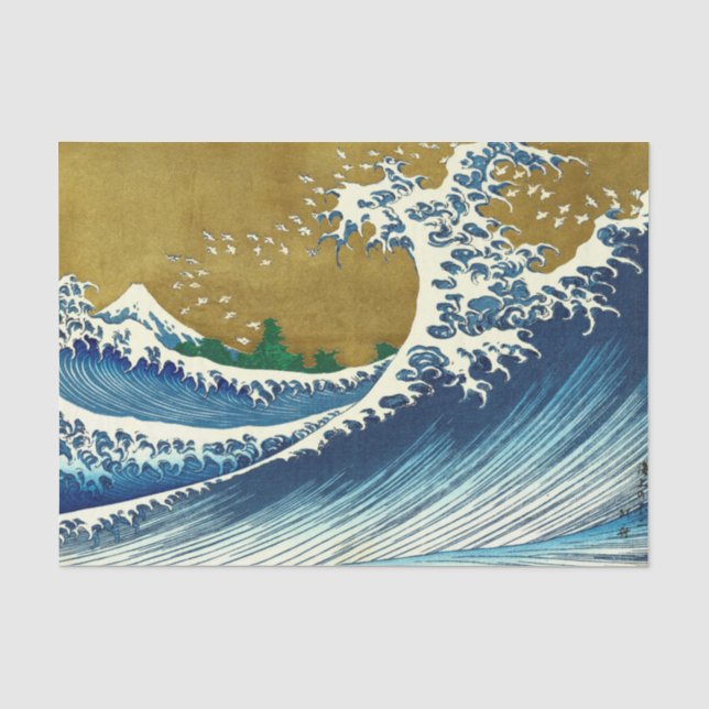 Hokusai Big Wave Japan japanische Kunst Seidenpapier (Vorderseite)