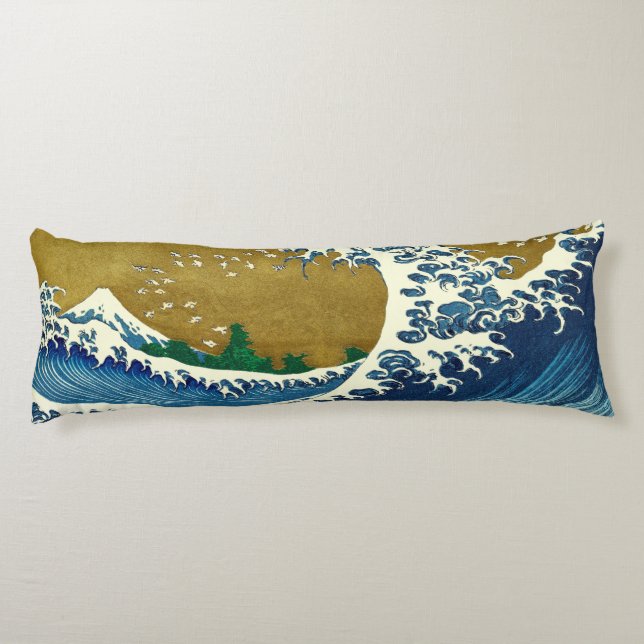 Hokusai Big Wave Japan japanische Kunst Seitenschläferkissen (Rückseite)
