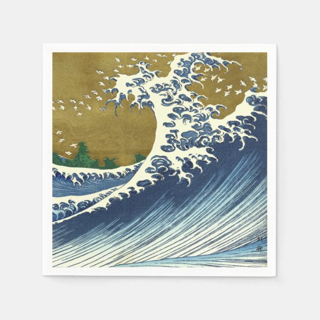 Hokusai Big Wave Japan japanische Kunst Serviette (Vorderseite)