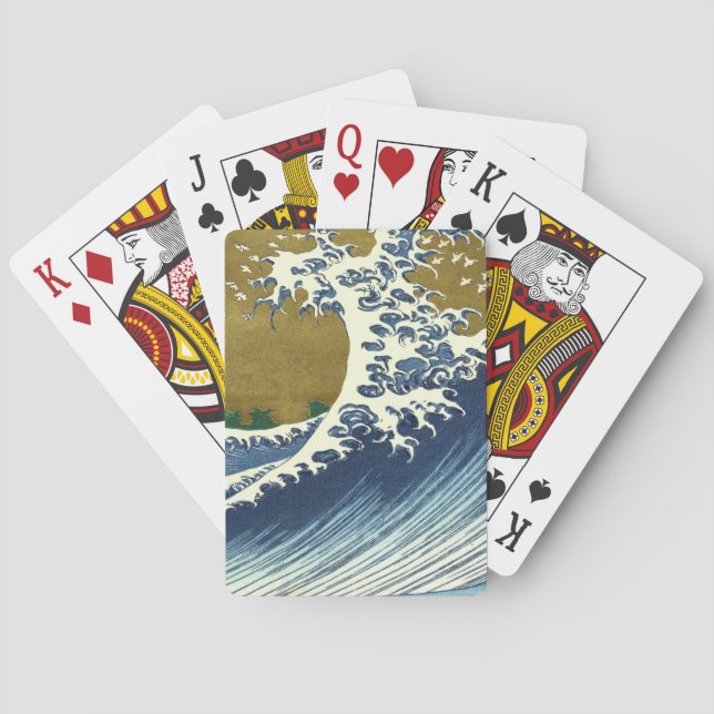 Hokusai Big Wave Japan japanische Kunst Spielkarten (Rückseite)