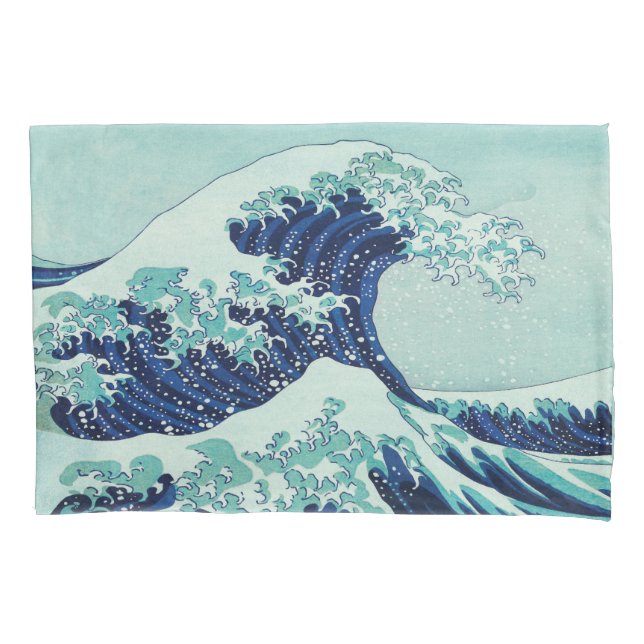 Hokusai Blue Waves Kissenbezug (Vorderseite)