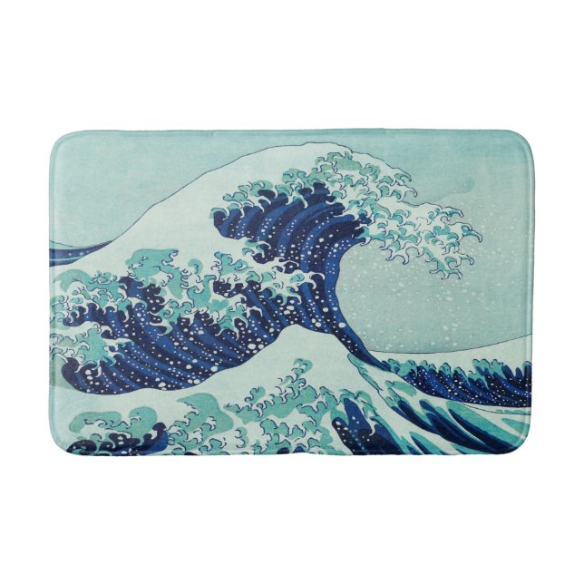 Hokusai Blue Waves Pattern Badematte (Vorderseite)
