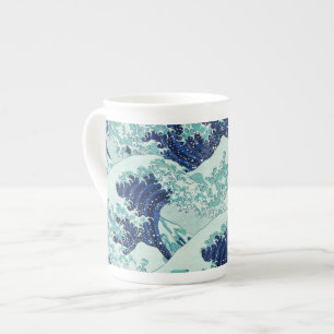 Hokusai Blue Waves Pattern Prozellantasse