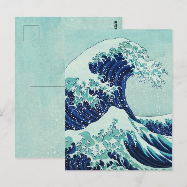Hokusai Blue Waves Postkarte (Vorne/Hinten)