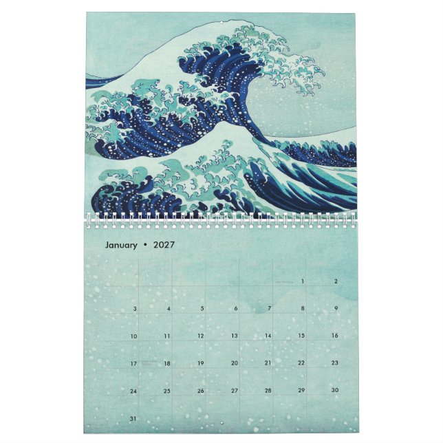 Hokusai Blue Waves Summer Kalender (Jan 2027)