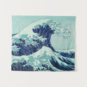 Hokusai Blue Waves Wandteppich