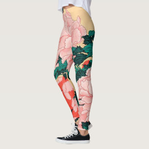 Hokusai-Blume und Schmetterlinge Leggings