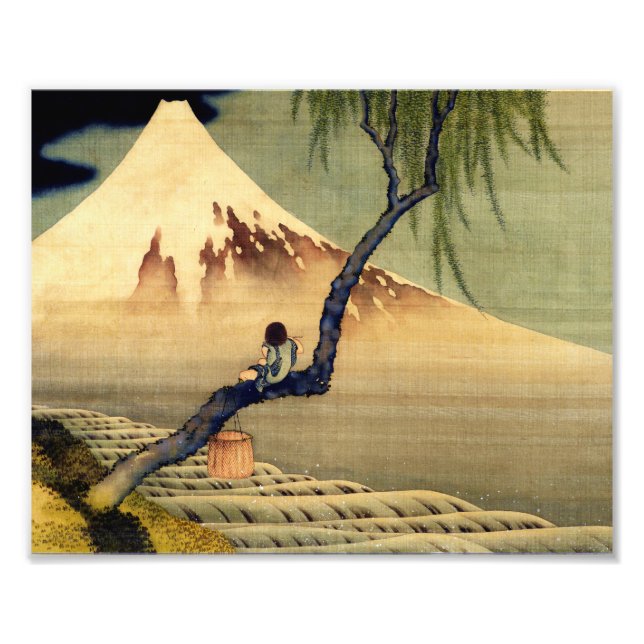 Hokusai Boy View Mount Fuji Japanisch Vintag Fotodruck (Vorne)