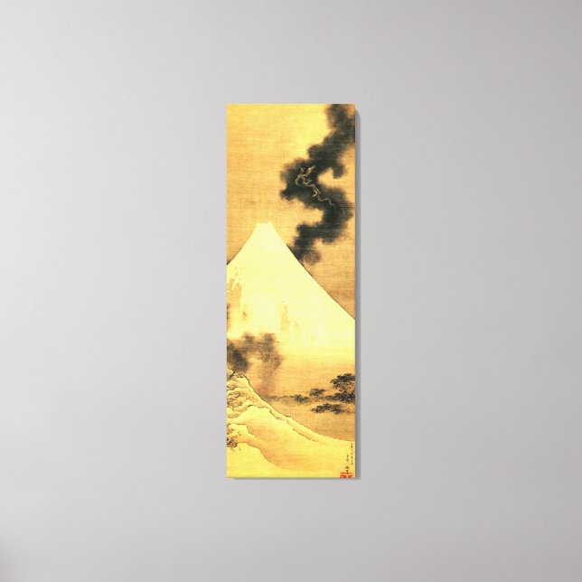 Hokusai der Drache des Rauchens, der dem Fuji entk Leinwanddruck (Vorderseite)