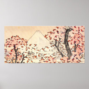 Hokusai der Fujisan Kirschblüten-Plakat Poster