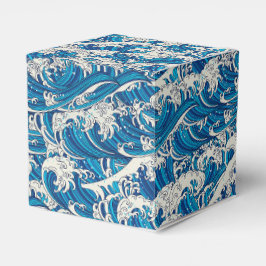 Hokusai, die Great Wave Pattern Nautical Blue Well Geschenkschachtel