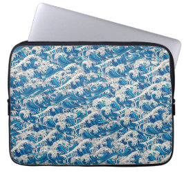 Hokusai, die Great Wave Pattern Nautical Blue Well Laptopschutzhülle