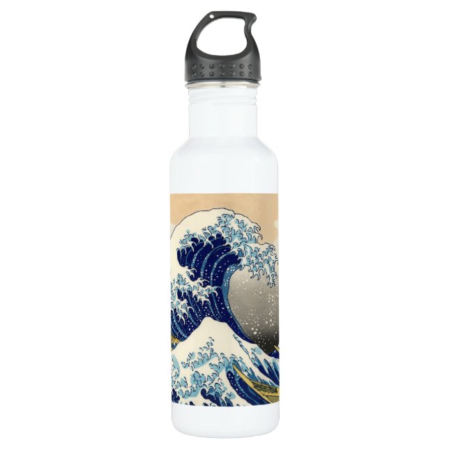 Hokusai die große Welle Edelstahlflasche (Vorderseite)