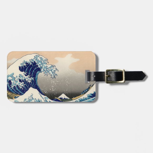 Hokusai "die große Wellen-" Gepäckanhänger (Vorderseite horizontal)