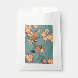 Hokusai Dompfaff und Kirschblüte Vintage Vogel Geschenktütchen